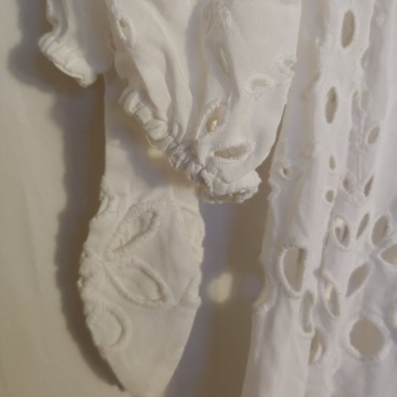 Lilly Pulitzer White Amrita Eyelet Midi Button Down Dress Size 10 - Picture 8 of 16